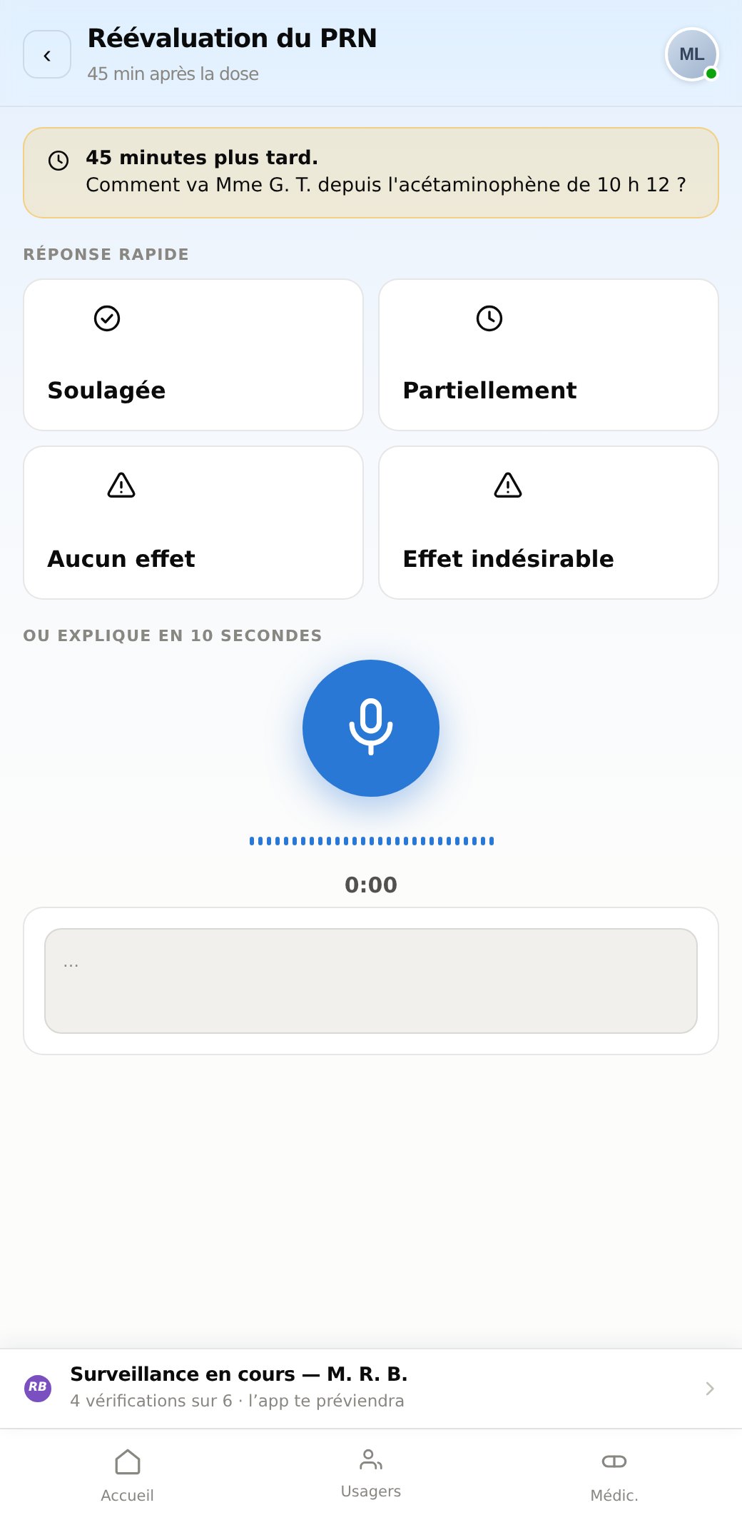 Réévaluation d'un PRN notée dans VoxRI