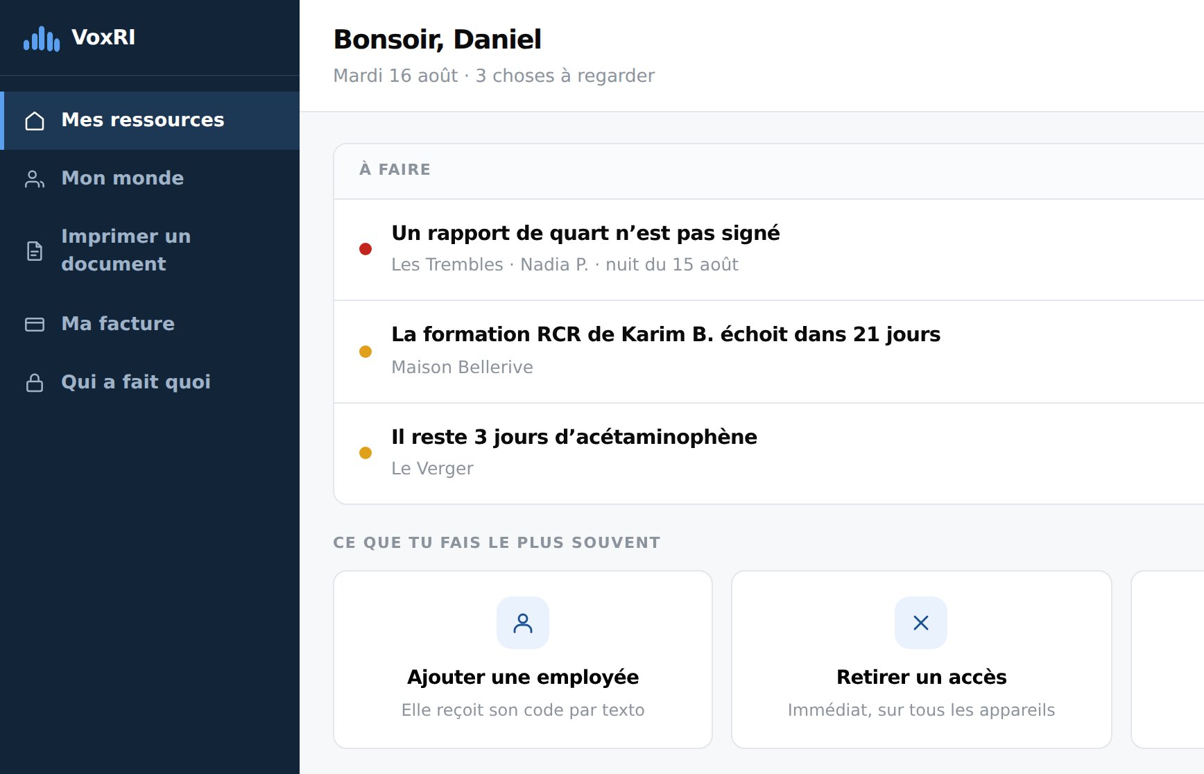 La console web du propriétaire sur ordinateur