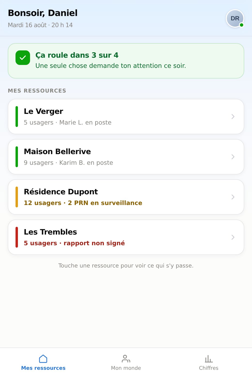 Les ressources du propriétaire, sur son téléphone